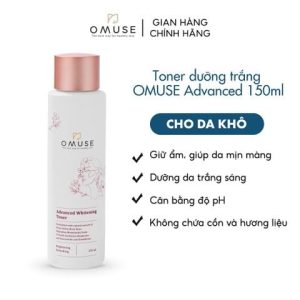 Nước hoa hồng dưỡng trắng và cân bằng độ ẩm da chiết xuất cám gạo OMUSE Advanced Whitening Toner 150ml