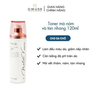 Nước hoa hồng mờ nám và tàn nhang, cân bằng da và cấp ẩm OMUSE MelaV White Toner 120ml